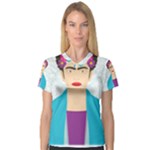 Frida Kahlo Women s V-Neck Sport Mesh Tee