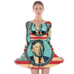 Donald Trump For President Long Sleeve Skater Dress