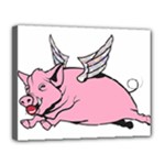 Flying Pig Canvas 14  x 11  (Stretched)