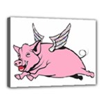 Flying Pig Canvas 16  x 12  (Stretched)