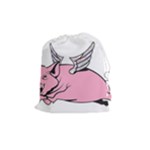 Flying Pig Drawstring Pouch (Medium)