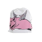 Flying Pig Drawstring Pouch (Large)