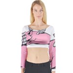 Flying Pig Long Sleeve Crop Top (Tight Fit)