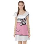 Flying Pig Short Sleeve Skater Dress