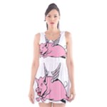 Flying Pig Scoop Neck Skater Dress