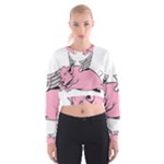 Flying Pig Women s Cropped Sweatshirt