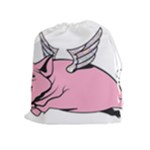 Flying Pig Drawstring Pouch (XL)