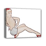 blonde Pinup Deluxe Canvas 14  x 11  (Stretched)