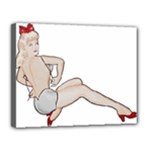 blonde Pinup Canvas 14  x 11  (Stretched)