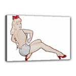 blonde Pinup Canvas 18  x 12  (Stretched)