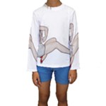 blonde Pinup Kid s Long Sleeve Swimwear