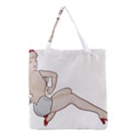 blonde Pinup Grocery Tote Bag