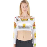 Kawaii Food Long Sleeve Crop Top (Tight Fit)