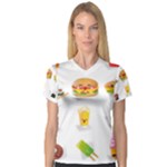 Kawaii Food Women s V-Neck Sport Mesh Tee