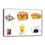 Kawaii Food Canvas 18  x 12  (Stretched)