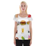 Kawaii Food Women s Cap Sleeve Top