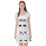 Kaomoji Short Sleeve Skater Dress