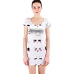 Kaomoji Short Sleeve Bodycon Dress