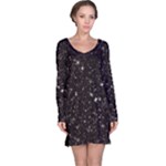 black white Stars Long Sleeve Nightdress