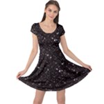 black white Stars Cap Sleeve Dress