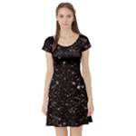 black white Stars Short Sleeve Skater Dress