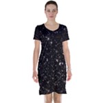 black white Stars Short Sleeve Nightdress