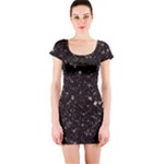 black white Stars Short Sleeve Bodycon Dress