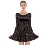 black white Stars Long Sleeve Skater Dress