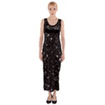 black white Stars Fitted Maxi Dress