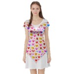 heart Emoji Short Sleeve Skater Dress