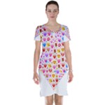 heart Emoji Short Sleeve Nightdress