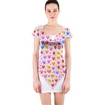 heart Emoji Short Sleeve Bodycon Dress