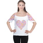 heart Emoji Women s Cutout Shoulder Tee