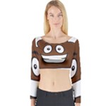 Emoji Poop Long Sleeve Crop Top (Tight Fit)