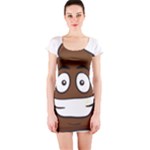 Emoji Poop Short Sleeve Bodycon Dress