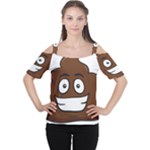 Emoji Poop Women s Cutout Shoulder Tee