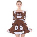 Emoji Poop Long Sleeve Velvet Skater Dress