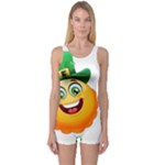 St patricks Emoji  One Piece Boyleg Swimsuit