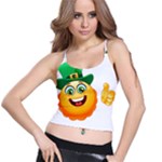 St patricks Emoji  Spaghetti Strap Bra Top