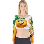 St patricks Emoji  Long Sleeve Crop Top (Tight Fit)