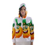 St patricks Emoji  Hooded Wind Breaker (Women)