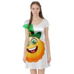 St patricks Emoji  Short Sleeve Skater Dress