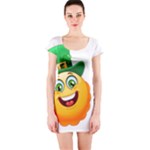 St patricks Emoji  Short Sleeve Bodycon Dress