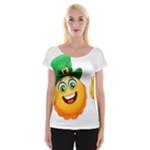 St patricks Emoji  Women s Cap Sleeve Top