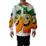 St patricks Emoji  Hooded Wind Breaker (Kids)