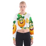 St patricks Emoji  Women s Cropped Sweatshirt