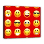 Red Emoji Deluxe Canvas 24  x 20  (Stretched)