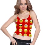 Red Emoji Spaghetti Strap Bra Top