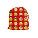 Red Emoji Drawstring Pouch (Large)