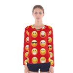 Red Emoji Women s Long Sleeve T-shirt